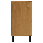 Buffet en Bois de Pin Massif avec Porte Vitrée, 80x40x80 cm