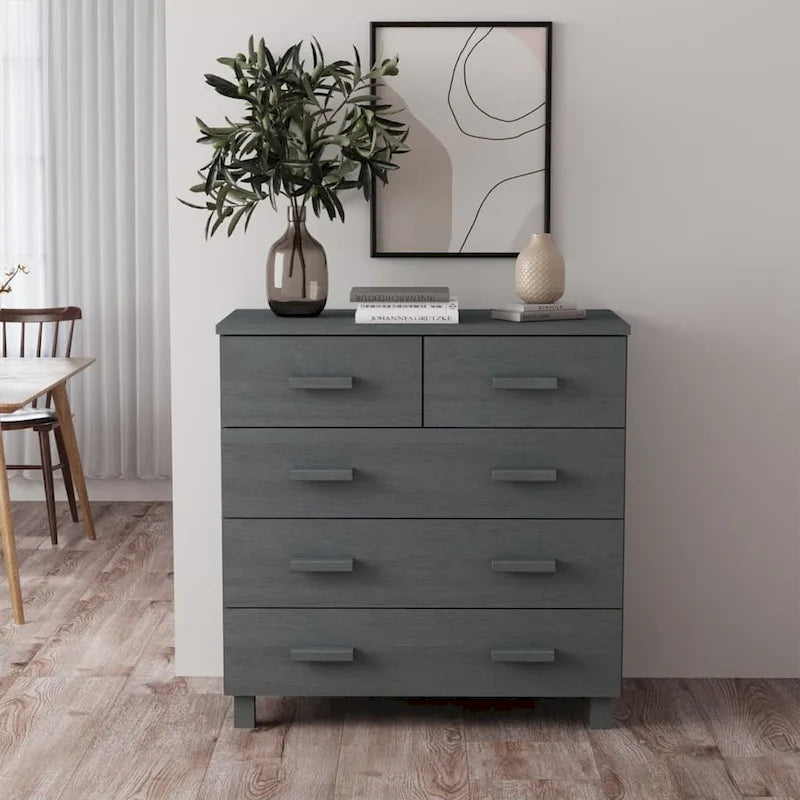 Meuble d'appoint/buffet/console en pin massif avec tiroirs, 79x40x80 cm