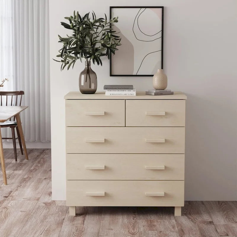Meuble d'appoint/buffet/console en pin massif avec tiroirs, 79x40x80 cm