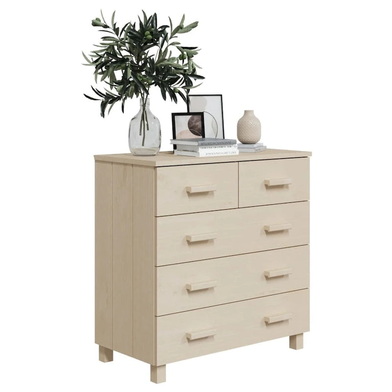 Meuble d'appoint/buffet/console en pin massif avec tiroirs, 79x40x80 cm