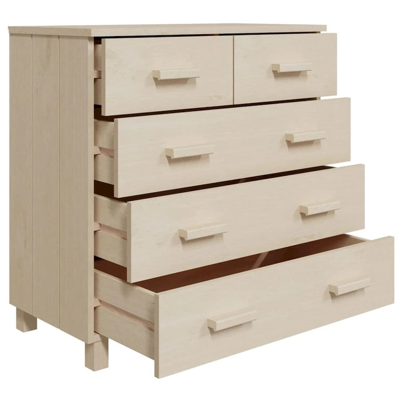 Meuble d'appoint/buffet/console en pin massif avec tiroirs, 79x40x80 cm