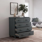 Meuble d'appoint/buffet/console en pin massif avec tiroirs, 79x40x80 cm
