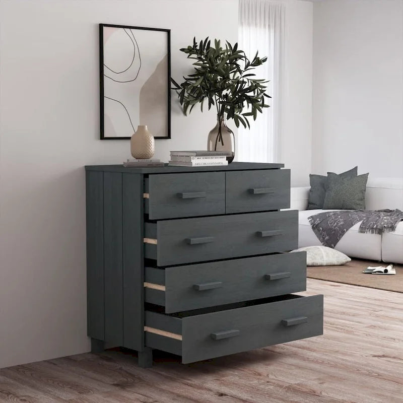 Meuble d'appoint/buffet/console en pin massif avec tiroirs, 79x40x80 cm