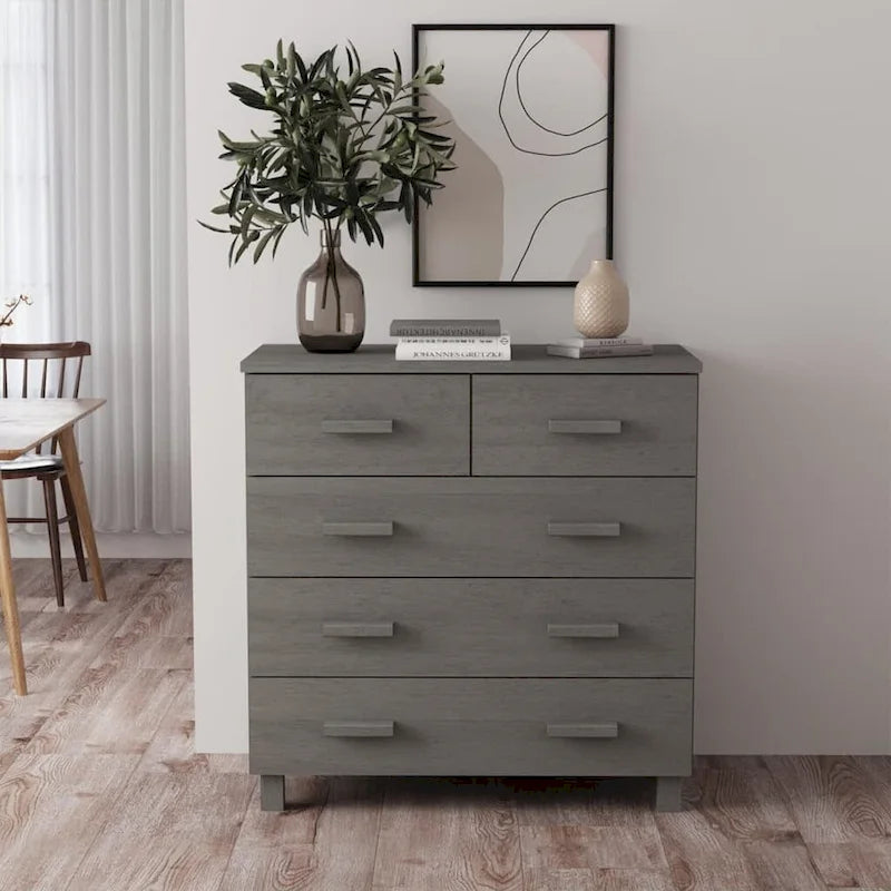 Meuble d'appoint/buffet/console en pin massif avec tiroirs, 79x40x80 cm