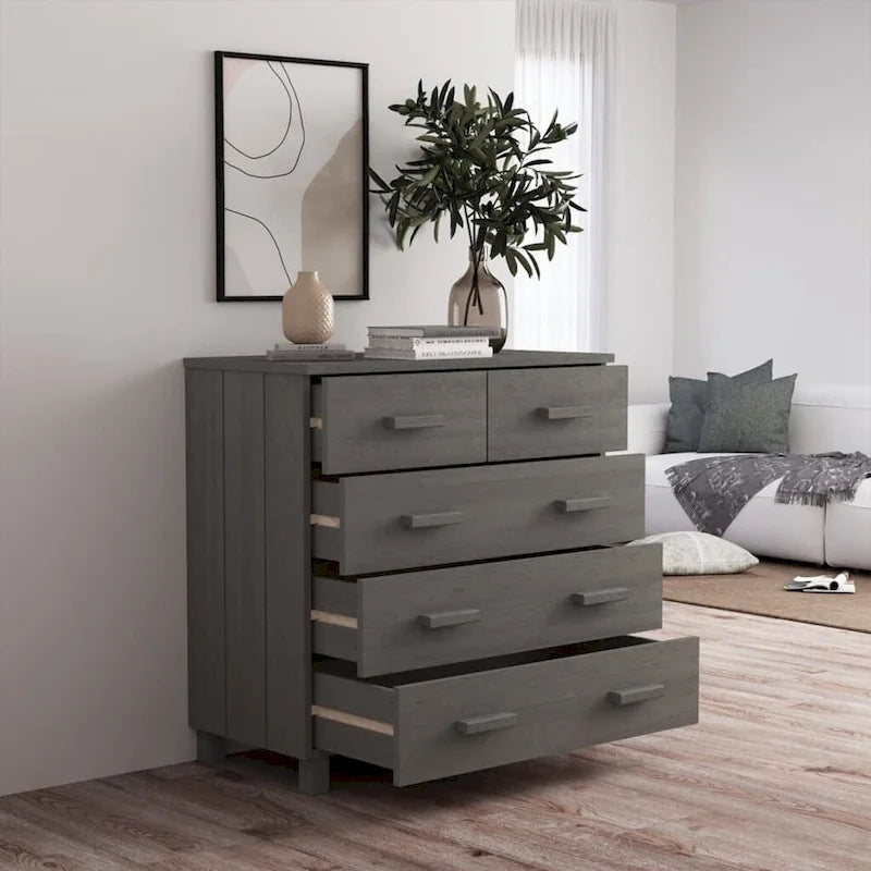 Meuble d'appoint/buffet/console en pin massif avec tiroirs, 79x40x80 cm