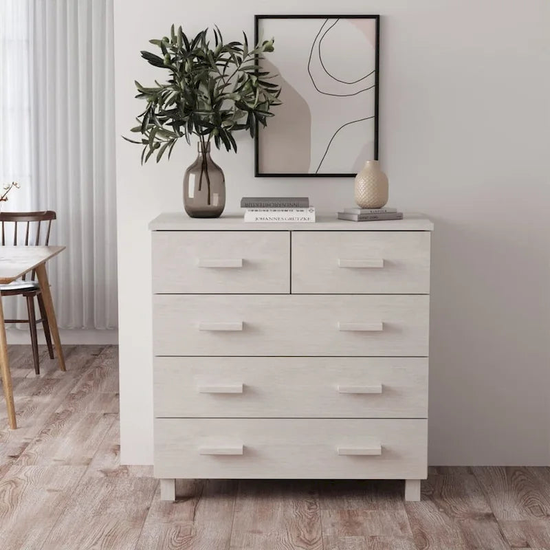 Meuble d'appoint/buffet/console en pin massif avec tiroirs, 79x40x80 cm