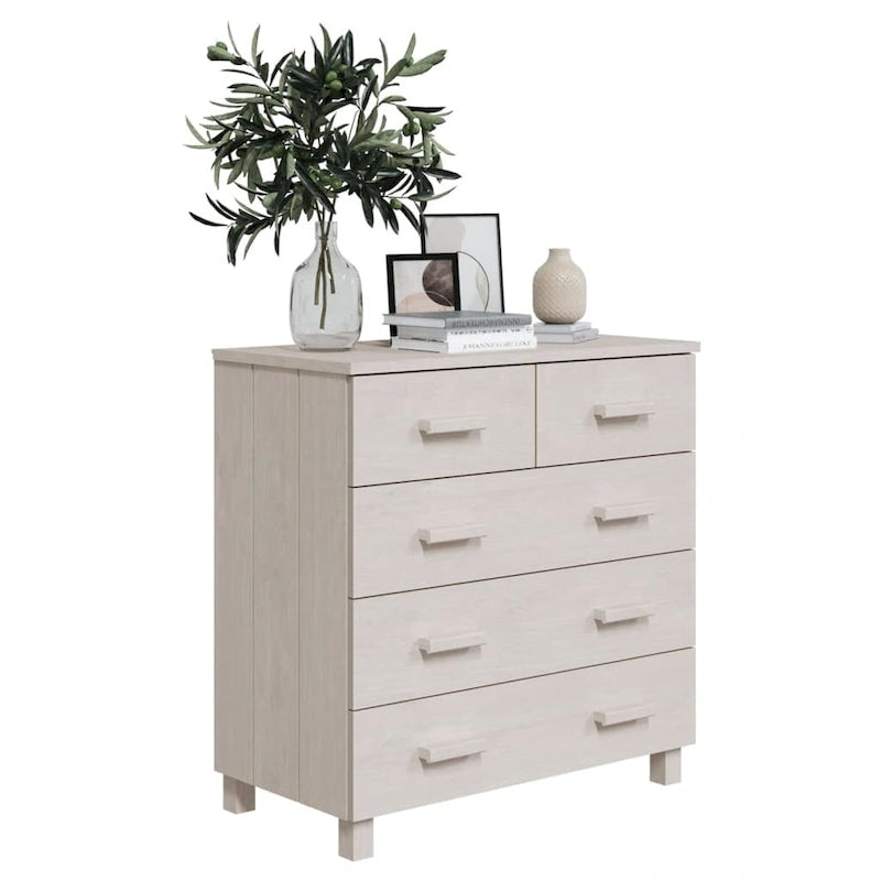 Meuble d'appoint/buffet/console en pin massif avec tiroirs, 79x40x80 cm