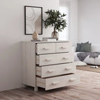 Meuble d'appoint/buffet/console en pin massif avec tiroirs, 79x40x80 cm