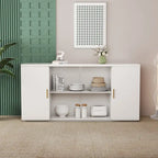 Meubles d'appoint modernes en bois avec 2 portes et 1 porte vitrée