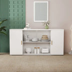 Meubles d'appoint modernes en bois avec 2 portes et 1 porte vitrée