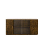 Meubles d'appoint modernes en bois avec 2 portes et 1 porte vitrée