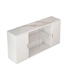 Meubles d'appoint modernes en bois avec 2 portes et 1 porte vitrée
