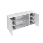Meubles d'appoint modernes en bois avec 2 portes et 1 porte vitrée