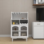 Meuble à vin de salon avec casier à vin et porte-verres amovibles - 27,56L * 15,75l * 50,39H