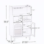 Meuble à vin de salon avec casier à vin et porte-verres amovibles - 27,56L * 15,75l * 50,39H