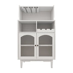 Meuble à vin de salon avec casier à vin et porte-verres amovibles - 27,56L * 15,75l * 50,39H