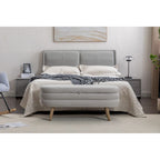 Banc de rangement en tissu de velours Banc de chambre à coucher avec pieds en bois pour salon, chambre à coucher, intérieur