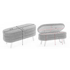 Banc de rangement en tissu de velours Banc de chambre à coucher avec pieds en bois pour salon, chambre à coucher, intérieur