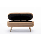 Banc de rangement en tissu de velours Banc de chambre à coucher avec pieds en bois pour salon, chambre à coucher, intérieur