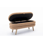 Banc de rangement en tissu de velours Banc de chambre à coucher avec pieds en bois pour salon, chambre à coucher, intérieur