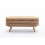 Banc de rangement en tissu de velours Banc de chambre à coucher avec pieds en bois pour salon, chambre à coucher, intérieur