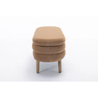 Banc de rangement en tissu de velours Banc de chambre à coucher avec pieds en bois pour salon, chambre à coucher, intérieur