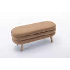 Banc de rangement en tissu de velours Banc de chambre à coucher avec pieds en bois pour salon, chambre à coucher, intérieur
