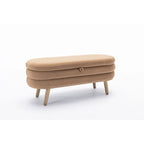 Banc de rangement en tissu de velours Banc de chambre à coucher avec pieds en bois pour salon, chambre à coucher, intérieur