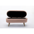 Banc de rangement en tissu de velours Banc de chambre à coucher avec pieds en bois pour salon, chambre à coucher, intérieur