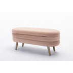 Banc de rangement en tissu de velours Banc de chambre à coucher avec pieds en bois pour salon, chambre à coucher, intérieur