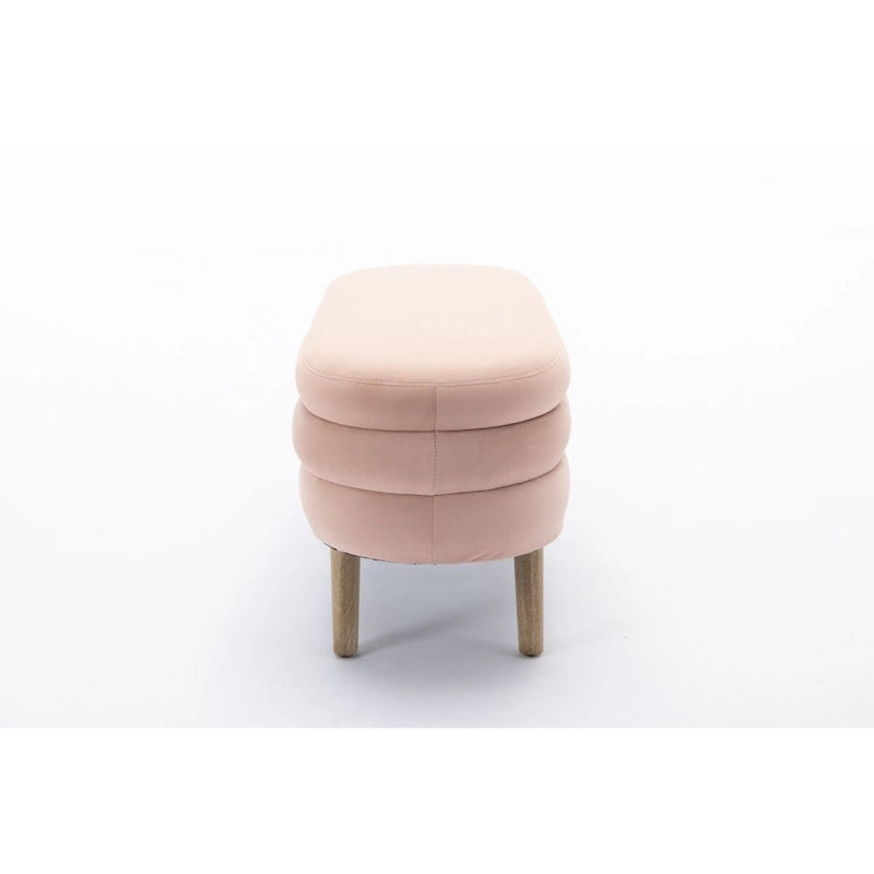 Banc de rangement en tissu de velours Banc de chambre à coucher avec pieds en bois pour salon, chambre à coucher, intérieur