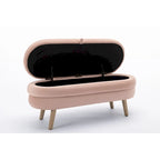 Banc de rangement en tissu de velours Banc de chambre à coucher avec pieds en bois pour salon, chambre à coucher, intérieur