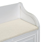 Banc de rangement multifonctionnel en bois massif de style rustique pour entrée avec charnière de sécurité