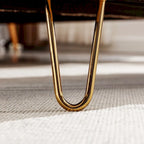 Banc ottoman de rangement avec pieds dorés pour bout de lit, banc d'entrée en fausse fourrure rembourré avec rangement pour salon et chambre à coucher