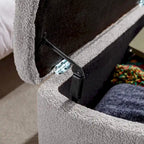 Banc ottoman de rangement avec pieds dorés pour bout de lit, banc d'entrée en fausse fourrure rembourré avec rangement pour salon et chambre à coucher
