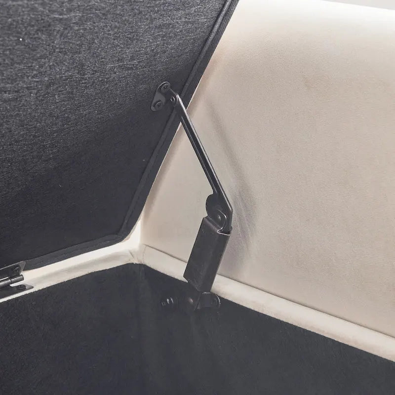 Banc de rangement, banc de lit queen en velours capitonné de 113 cm, banc d'entrée/salon avec accoudoirs, garniture cloutée