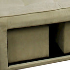 Banc de rangement et pouf beiges