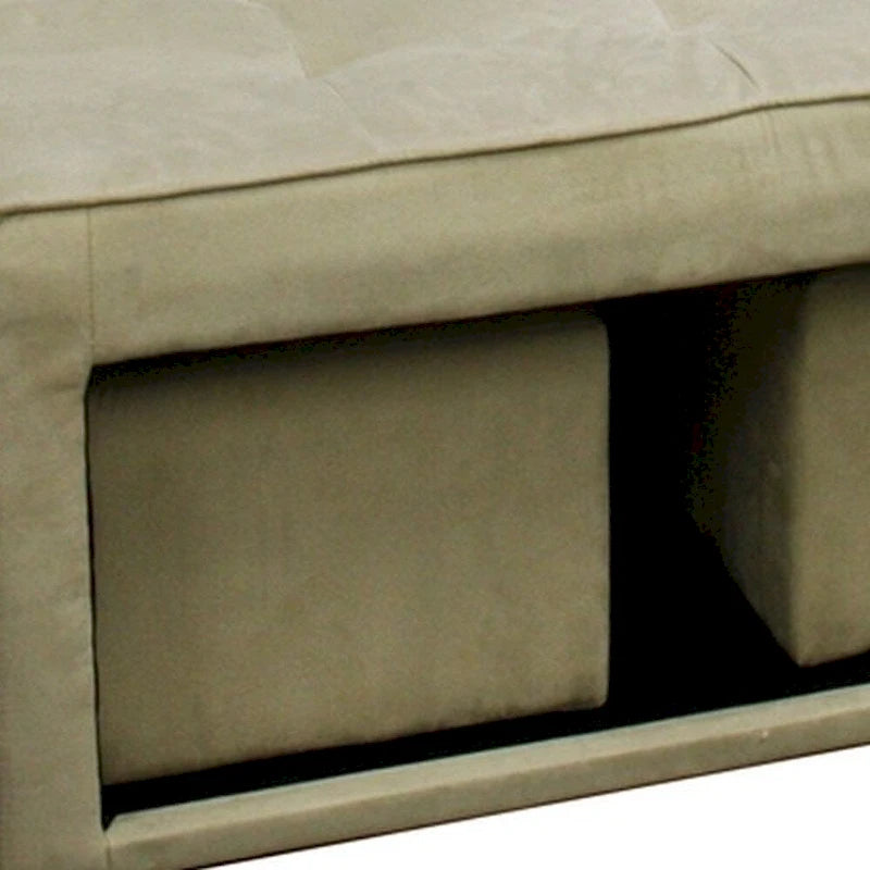 Banc de rangement et pouf beiges