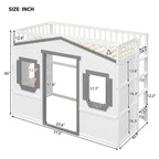 Lit mezzanine en bois avec échelle, taille double