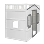Lit mezzanine en bois avec échelle, taille double