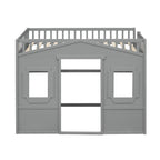 Lit mezzanine en bois avec échelle, taille double
