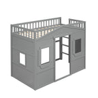 Lit mezzanine en bois avec échelle, taille double