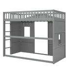 Lit mezzanine en bois avec échelle, taille double