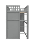 Lit mezzanine en bois avec échelle, taille double