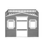 Lit mezzanine en bois avec échelle, taille double