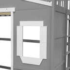 Lit mezzanine en bois avec échelle, taille double
