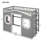 Lit mezzanine en bois avec échelle, taille double
