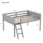 Lit mezzanine bas en bois Harper&Bright Designs avec échelle convertible