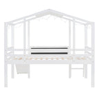 Lit mezzanine cabane une place avec toboggan, échelle et tableau, chambre d'enfant