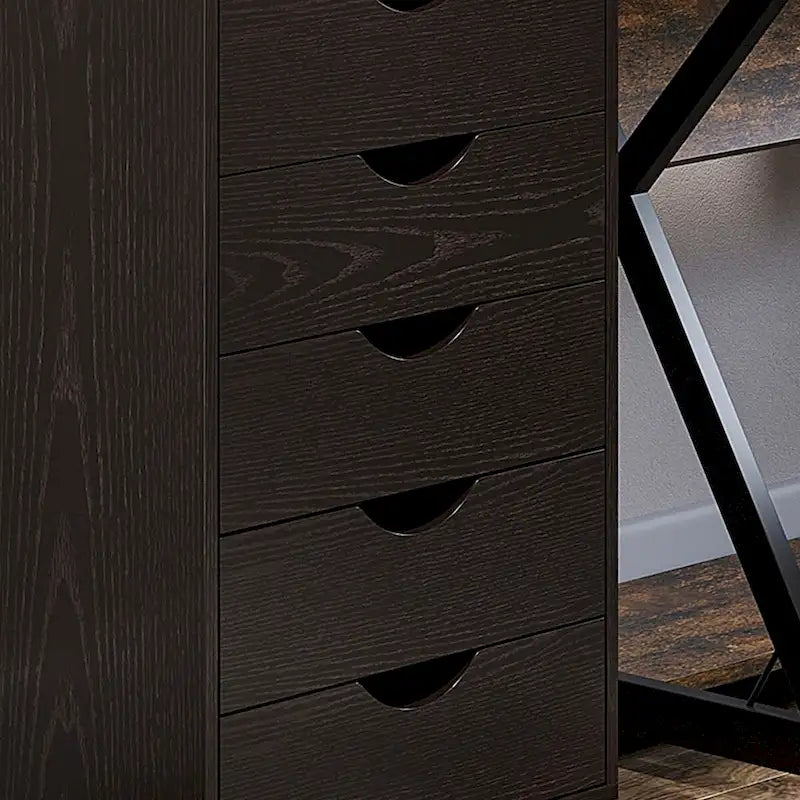 Meuble de rangement à 5 tiroirs de style nordique minimaliste et moderne avec roulettes